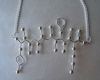 Biolojewelry - Endorphin Rush - Molecule Biology Chemistry Science Necklace