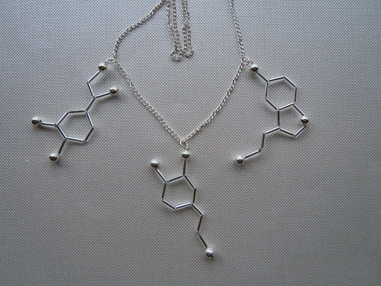Biolojewelry - Neurotransmitter Necklace  - Norepinephrine Dopamine S…