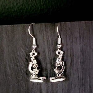 Biolojewelry - Microscope Science Biology Chemistry Theme Earrings