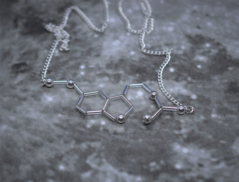 Biolojewelry Melatonin Hormone Molecule Science Chemistry Biology Necklace image 2