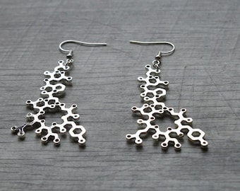 Biolojewelry - Oxytocin Molecule Hormone Statement Earrings Biology Chemistry Science Theme