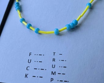 Braccialetto minimalista subliminale Morse Code F*ck Tr*mp Resistance Activist