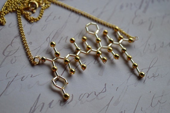 Biolojewelry - Endorphin Rush Molecule Biology Chemistry Science Necklace