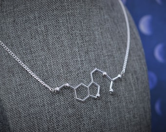 Biolojewelry - Melatonin Hormone Molecule Science Chemistry Biology Necklace