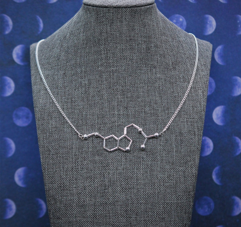 Biolojewelry Melatonin Hormone Molecule Science Chemistry Biology Necklace image 3