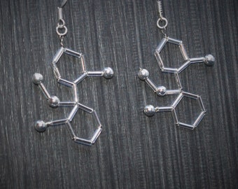 Biolojewelry - Large Ketamine Molecule Biology Chemistry Science Earrings
