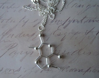 Biolojewelry - Theobromine (Chocolate) Molecule Science Biology Chemistry Necklace