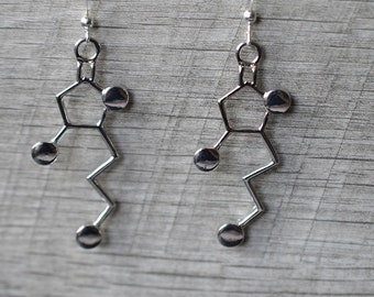 Biolojewelry - Whiskey Burbon Molecule Science Chemistry Biology Earrings