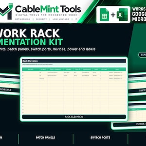 Network Rack Documentation Kit | Excel Template for IT Professionals | Patch Panel & Switch Port Tracker