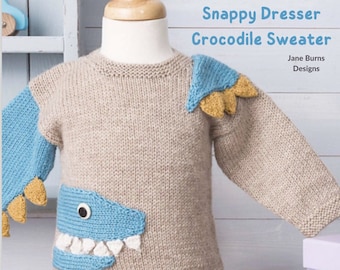 Snappy Dresser Crocodile Sweater Knitting Pattern DOWNLOAD