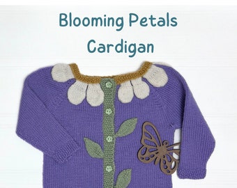 Blooming Petals Cardigan knitting pattern by Jane Burns DOWNLOAD