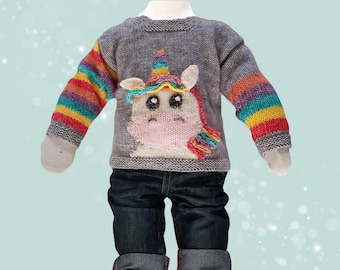 Unicorn Baby Jumper Knitting Pattern: Easy to Follow Intarsia Design (PDF Download)