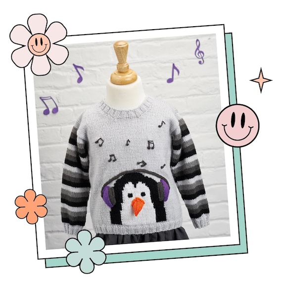 Knitted Sweater Dog Penguin Christmas Jumper Chilled Out Groovy