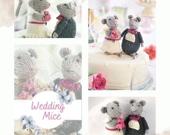 Whisker Knots, Wedding Mice Knitting Pattern, Toy or Cake Topper DOWNLOAD