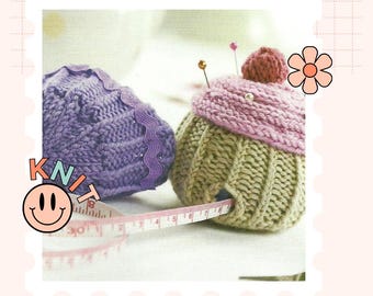 Knitted Cupcake Pin Cushion & Tape Measure Pattern (Digital Download)