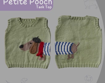 Petite Pooch Sausage Dog Vest knitting pattern, DOWNLOAD
