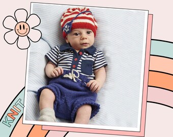 Nautical Pirate Baby Hat and Soaker Pants Knitting Pattern (PDF Download)