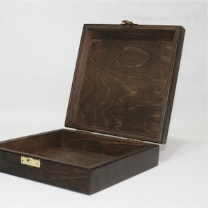 CD Box Holzbox / Erinnerungsbox Holz / 15 x 15 x 4 cm / CD Aufbewahrungsbox / Hochzeitsgeschenk / Trauzeuge Geschenk
