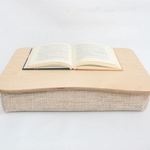 Escritorio de madera para computadora portátil / Bandeja de cama / Bandeja para servir / Bandeja para almohadas / Mesa para iPad / Bandeja de desayuno / Soporte básico para computadora portátil