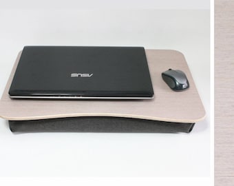 L Size Laptop Stand / Gray Oak Breakfast Serving Tray /  iPad Table / Wooden Laptop Bed Tray  / Pillow Tray