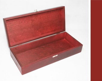 Red Wooden Box - 14.17 x 5.70 x 2.95 inch - Keepsake Box - Storage Box - Gift Set Box - Red Gift Box - Red Storage Box - Favor Box