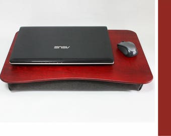Red Wooden Laptop Bed Tray: Breakfast Serving Table