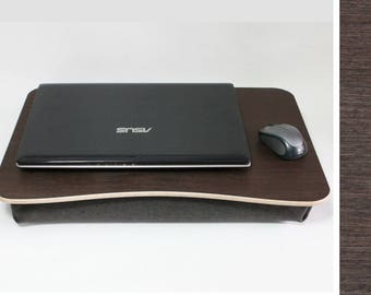 Plateau d’oreiller / plateau de service de petit déjeuner de taille L / Stand d’ordinateur portable de Wenge / table d’iPad / plateau de lit d’ordinateur portable en bois