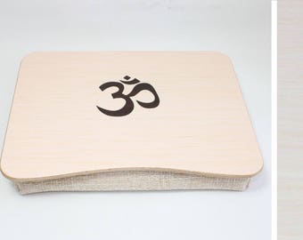 Om Inlay Wooden Laptop Bed Tray: Breakfast Serving Tray
