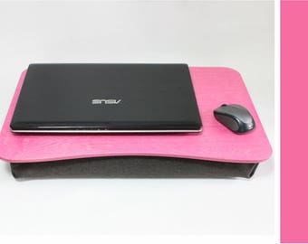 Plateau de lit d’ordinateur portable en bois / L Size Pink Laptop Stand / Breakfast Serving Tray / iPad Table / Pink Tray