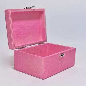 Caja de madera rosa / 6 x 4 x 3 pulgadas / Caja de regalo para baby shower / Caja de regalo y recuerdo / Opción de caja personalizada / Regalo de recuerdo
