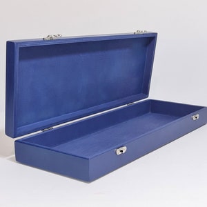 Wooden Gift Box / Keepsake Box / Dark Blue Storage Box 17.71 x 5.90 x 2.16 inch / Knife Storage Box / Knife Gift Box