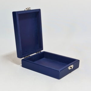 Small Gift Box / Keepsake Box / Dark Blue Box 4.13 x 5.31 x 1.37 inch / Small Wooden Box / Little Box / Small Gift Box / Favor Box image 1