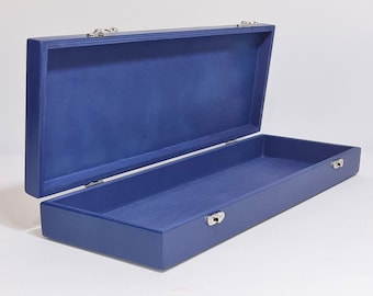 Wooden Gift Box / Keepsake Box / Dark Blue Storage Box 17.71 x 5.90 x 2.16 inch / Knife Storage Box / Knife Gift Box