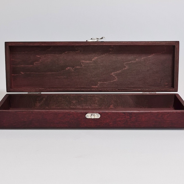 Knife Storage Box / Dark Red / Wooden Keepsake Box / Wooden Storage Box / 13.77 x 3.54 x 1.96 inch