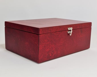 Wooden A4 Size Box / Red Wooden Box / A4 Size Storage Box / 12 x 8.66 x 4.72 inch / A4 Size Paper Storage