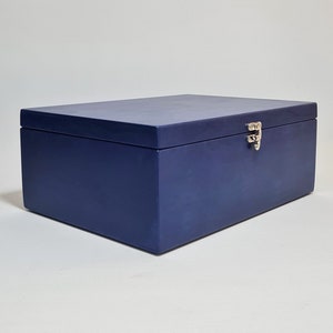 Wooden A4 Size Box / Dark Blue Wooden Box / A4 Size Storage Box / 12 x 8.66 x 4.72 inch / A4 Size Paper Storage