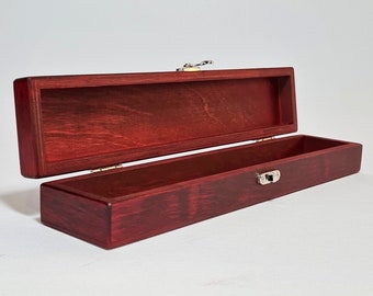 Wooden Keepsake Box / Wooden Storage Box / Knife Storage Box / 12.20 x 2 x 1.57 inch