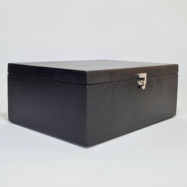 Wooden A4 Size Box / Black Wooden Box / A4 Size Storage Box / 12 x 8.66 x 4.72 inch / A4 Size Paper Storage