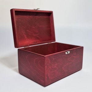 Red Wooden Box / Gift Box / Keepsake Box / Storage Box 9.05 x 5.90 x 4.72 inch