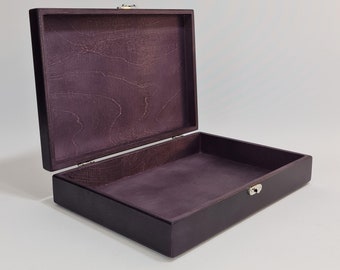 Wooden Keepsake Box / Wooden Gift Box / Violet Box / Plywood Box 12.4 x 8.26 x 2.36 inch