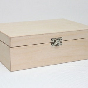 Wooden Box for DIY Projects/ Unfinished Wooden Box / Storage Box 8.46 x 5.70 x 2.95 inch (other dimensions available)