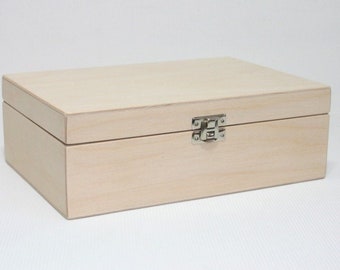 Holzkiste für DIY-Projekte/ Unbehandelte Holzkiste / Aufbewahrungsbox 21 x 14 x 7 cm (andere Größen erhältlich)
