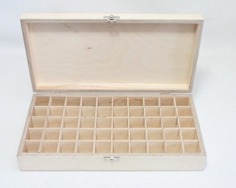 Storage Box / 50 Compartments Box / Keepsake Box / Storage Box / Keepsake Box / Collection Storage Box / Natural Wood Color Box