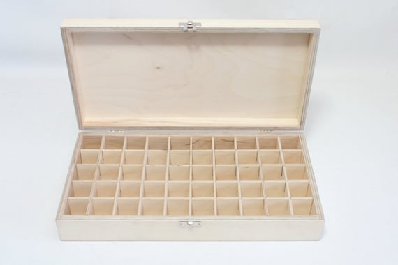 Storage Box / 50 Compartments Box / Keepsake Box / Storage Box / Keepsake  Box / Collection Storage Box / Natural Wood Color Box 