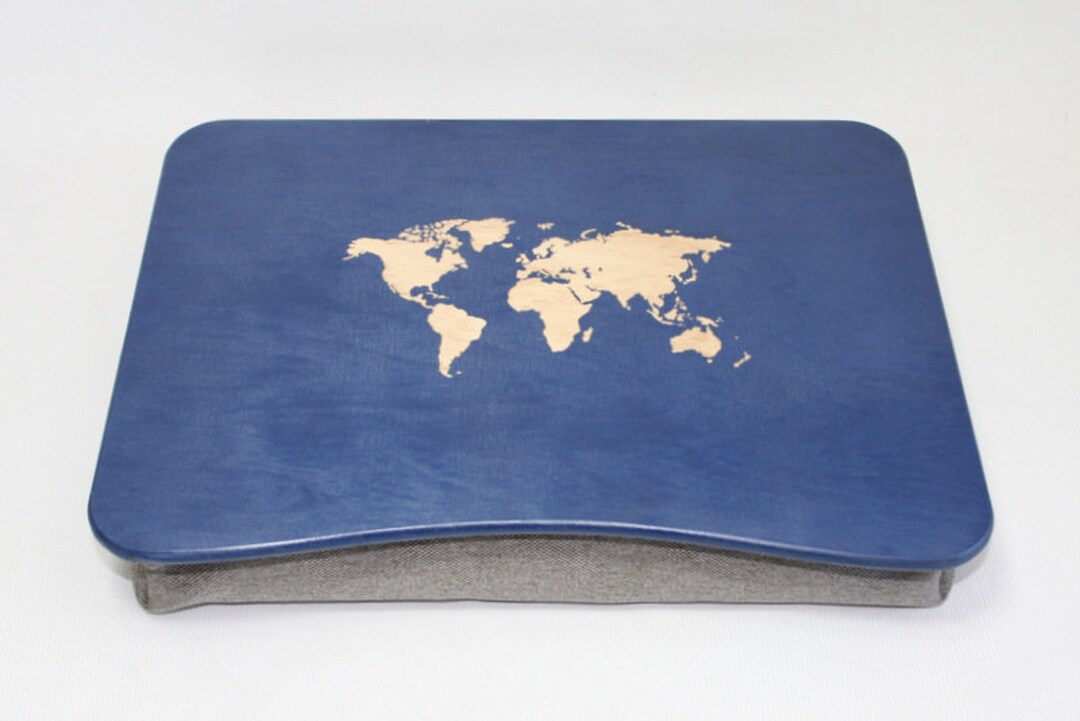 Laptop Stand World Map / iPad Table / Wooden Laptop Bed Tray / Pillow ...