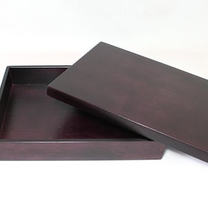 Violet Stained Wooden Box with Lid - A4 Size