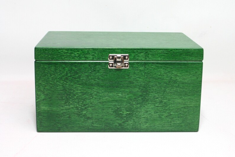 Dark Green Wooden Box / Gift Box / Keepsake Box / Storage Box Etsy