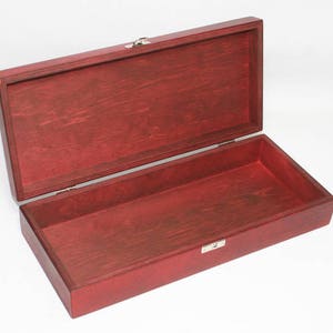 Boîte en bois rouge 12,6 x 5,12 x 2,36 pouces Boîte souvenir Boîte de rangement Coffret cadeau Boîte peinte en rouge Coffret cadeau Boîte de faveur Boîte en bois image 3