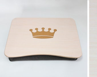 Wood Laptop Bed Tray / Pillow Tray / iPad Table / Breakfast Tray Crown