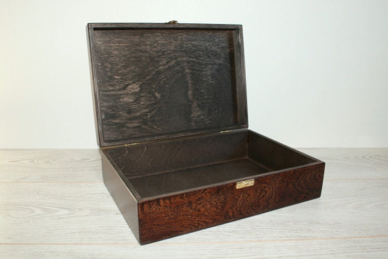Wooden Keepsake Box / Jewelry Box / Wooden Storage Box / Dark Etsy